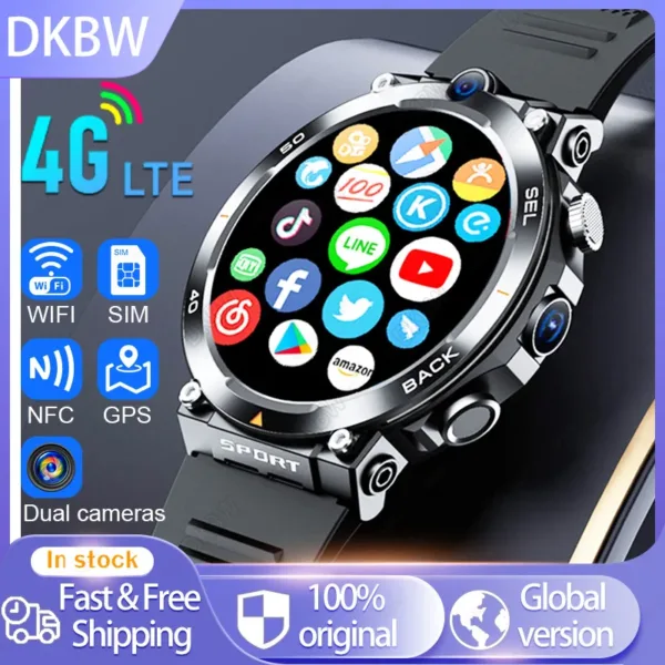 Sheepotech https://sheepotech.com/product/4g-smartwatchwith-gps-that-combines-video-voicemessagingnfcdual-camerassupport-4g-net-wifi-networking-smart-watch-for-men/ 4G Smartwatch with GPS, Video Voice, Messaging, NFC, Dual Cameras