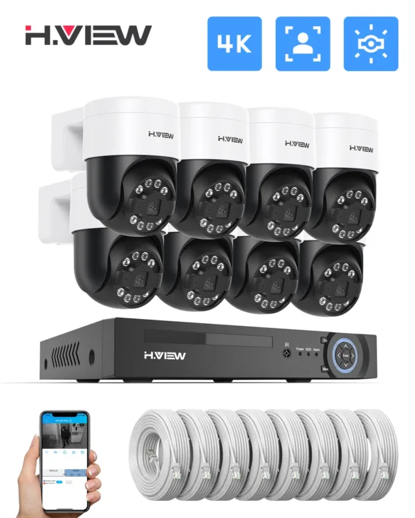 Sheepotech https://sheepotech.com/product/h-view-8ch-4k-5mp-8mp-cctv-security-camera-system-ptz-home-video-surveillance-kit-outdoor-ip-camera-humanoid-detection/ H.view 8Ch 4K 5MP 8MP CCTV Security Camera System