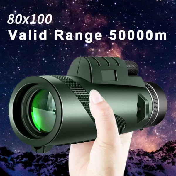 Sheepotech https://sheepotech.com/product/80x100-hd-zoom-powerful-monocular-telescope-portable-binoculars-long-range-telescope-hunting-camping-with-tripod-phone-clip/ 80x100 HD ZOOM Powerful Monocular Telescope Portable Binoculars Long Range Telescope Hunting Camping With Tripod Phone Clip