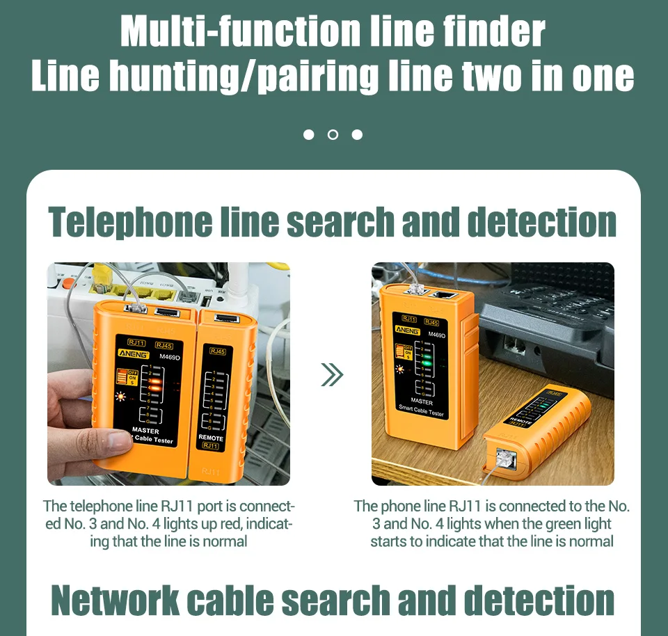 Sheepotech https://sheepotech.com/product/aneng-m469d-cable-lan-tester-network-cable-tester-rj45-rj11-rj12-cat5-utp-lan-cable-tester-networking-tool-network-repair/ ANENG M469D Cable lan tester Network Cable Tester RJ45 RJ11 RJ12 CAT5 UTP LAN Cable Tester Networking Tool Network Repair