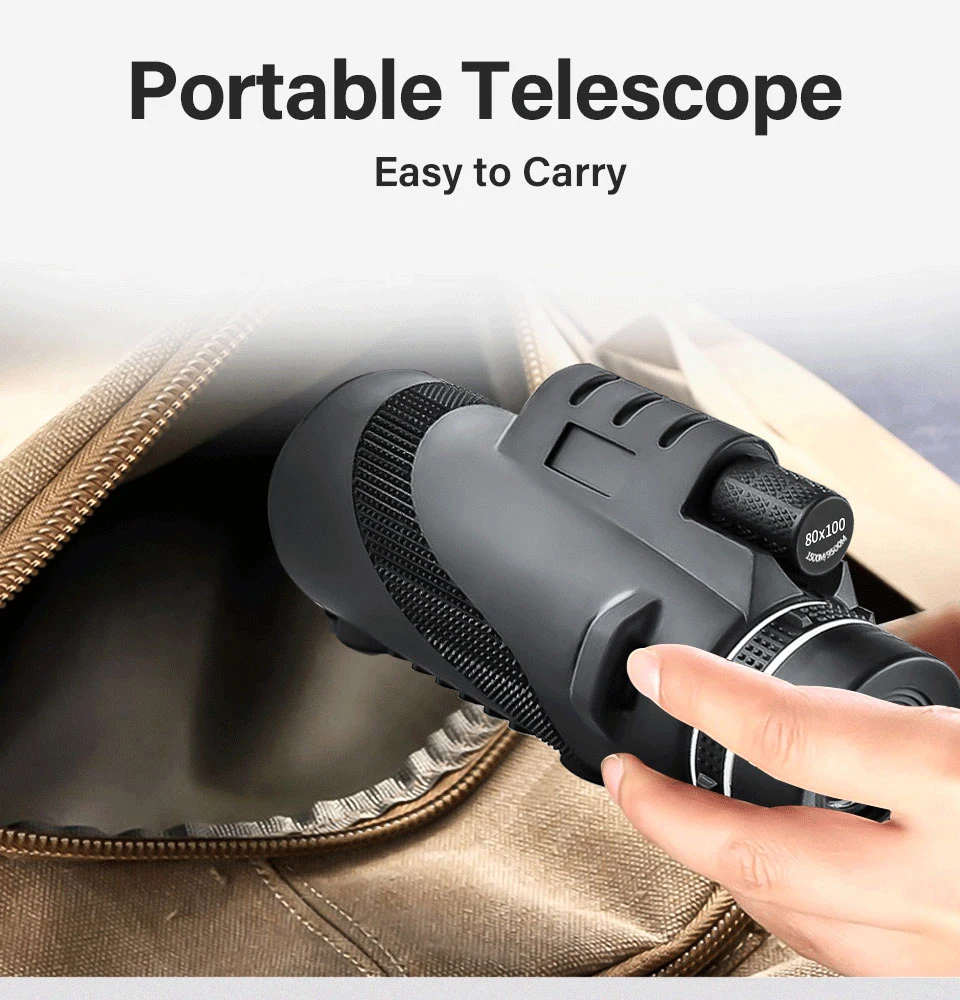 Sheepotech https://sheepotech.com/product/80x100-hd-zoom-powerful-monocular-telescope-portable-binoculars-long-range-telescope-hunting-camping-with-tripod-phone-clip/ 80x100 HD ZOOM Powerful Monocular Telescope Portable Binoculars Long Range Telescope Hunting Camping With Tripod Phone Clip