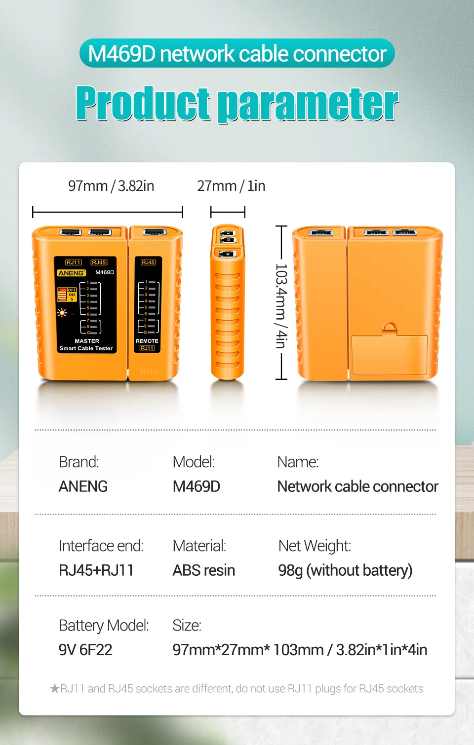 Sheepotech https://sheepotech.com/product/aneng-m469d-cable-lan-tester-network-cable-tester-rj45-rj11-rj12-cat5-utp-lan-cable-tester-networking-tool-network-repair/ ANENG M469D Cable lan tester Network Cable Tester RJ45 RJ11 RJ12 CAT5 UTP LAN Cable Tester Networking Tool Network Repair